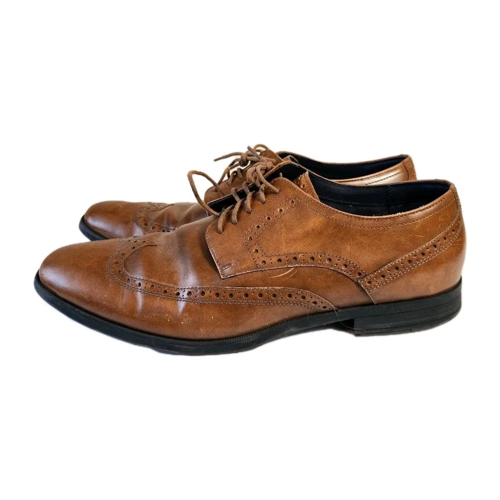 Cole Haan Grand OS Dress Shoes  10.5 Tan Montgomery Wing Oxford Lace Up C20237